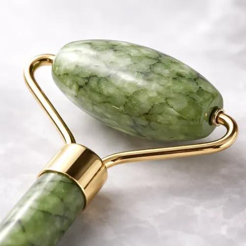 Masajeador Rodillo Facial Corporal Piedra Jade Verde Lfme