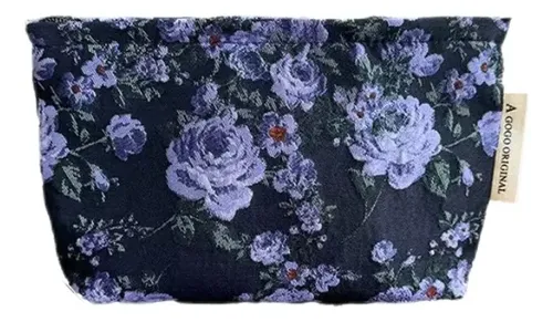 L~h Bolsa De Maquillaje Con Flores Moradas, Bolsa De **