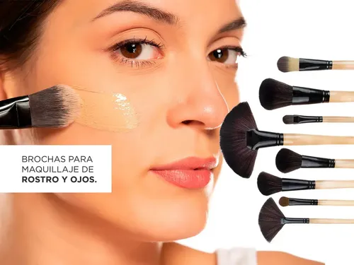 Set Brochas De Maquillaje Profesional x24 Unidades + Estuche Gadnic