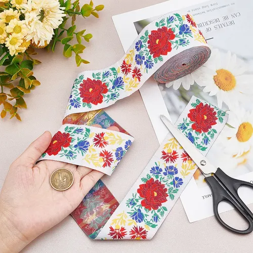 Cintas De Poliéster Bosmian Con Diseño Floral Y Colorido