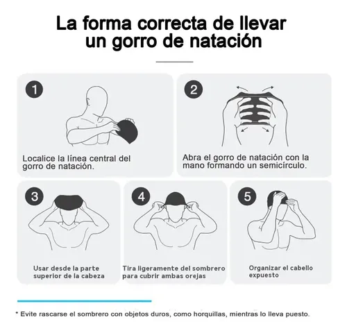2 Gorra Natacion De Pu Para Adultos Impermeable Elasticidad
