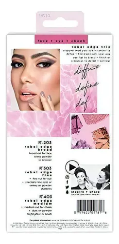 Set de 3 Brochas de Maquillaje Real Techniques para Ojos y Rostro