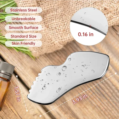 Herramientas Faciales Gua Sha Aloyguz De Acero Inoxidable Pa