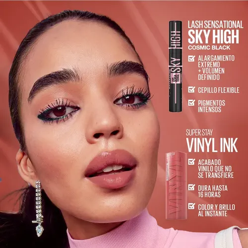 Set De Maquillaje Maybelline: Mascara Cosmic + Vinyl