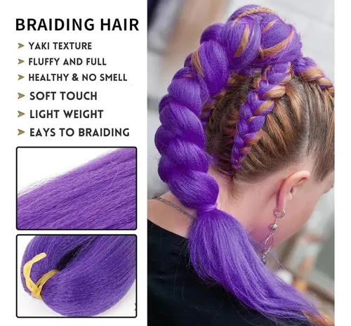 // Y 2pcs Cabello De Trenzas Moradas: Cosplay De 2025