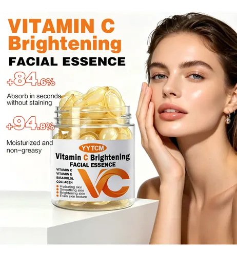 Esencia Facial Iluminadora Con Vitamina C, 50 Cápsulas Por F Todo Tipo De Piel Día/noche