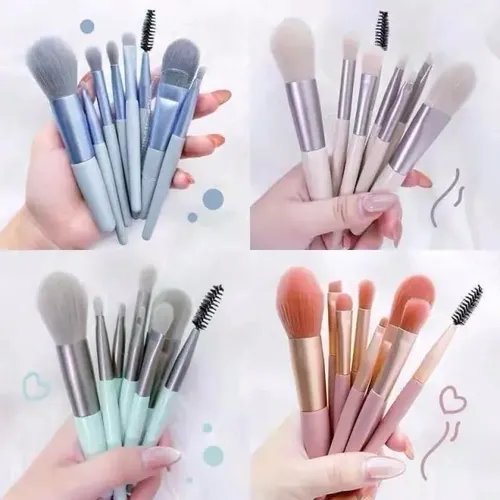 Set de Brochas de Maquillaje Baluni Market de 7 Pinceles Sintéticos con Estuche