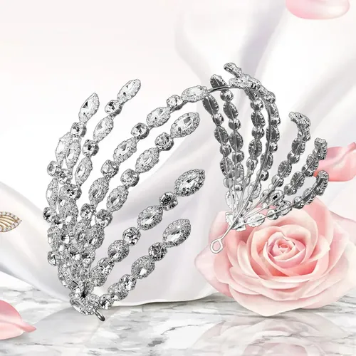 Diadema Nupcial Para Boda, Corona, Tiara, Vestido Estilo C
