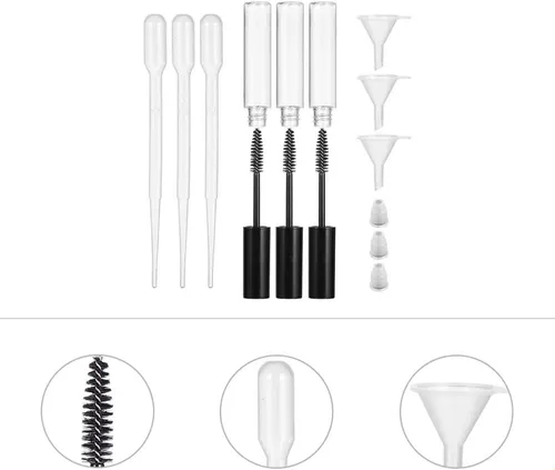 9 Botellas Vacías De 10 Ml Para Tubo De Rímel Rellenable Bri