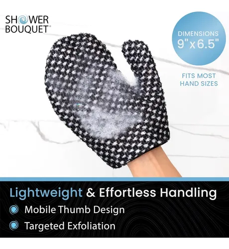 Guantes Exfoliantes Shower Bouquet 2-pack Carbón Blanco