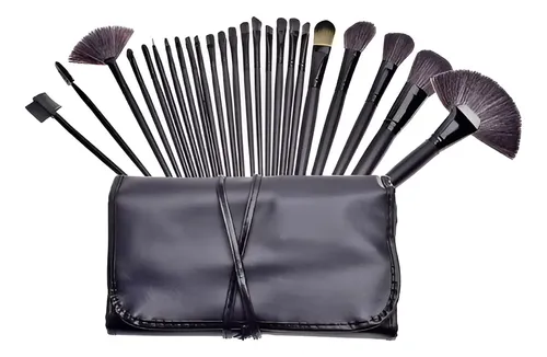 Set De Brochas Con Estuche Para Make Up 24 Piezas