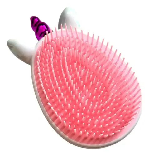 Cepillo Desenredante De Cabello Unicornio Gatito Holografico