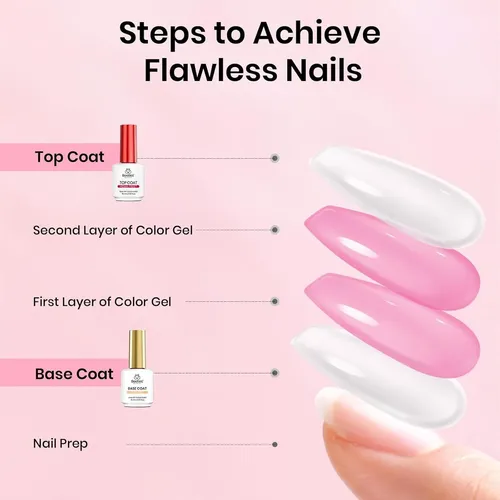 Set Gel Base Y Top Coat Beetles 15ml Sin Hema