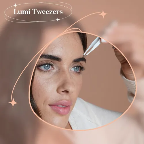 Pinzas Iluminadas Sensica Lumi Con Punta Inclinada Para Ceja
