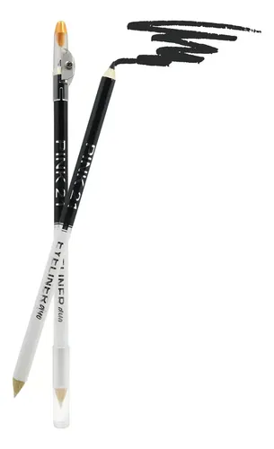 Delineador Lápiz Dúo Negro Blanco con Sacapuntas Pink 21