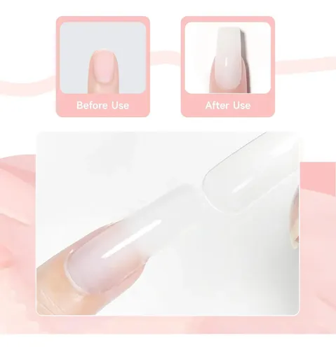 Set Gel Uñas Poly Jewhiteny 75g Base Top Coat Uv