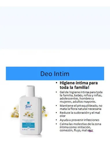 Jabón Íntimo Líquido Just Deo Intim 250 Ml Higiene Íntima