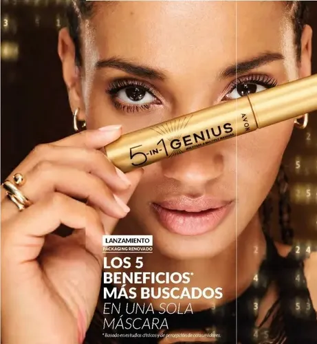 Mascara Pestañas 5 En 1 Avon Lash Genius