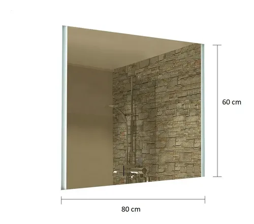 Espejo Cuadrado Con Led Moderno Tactil Baño Pared N°2
