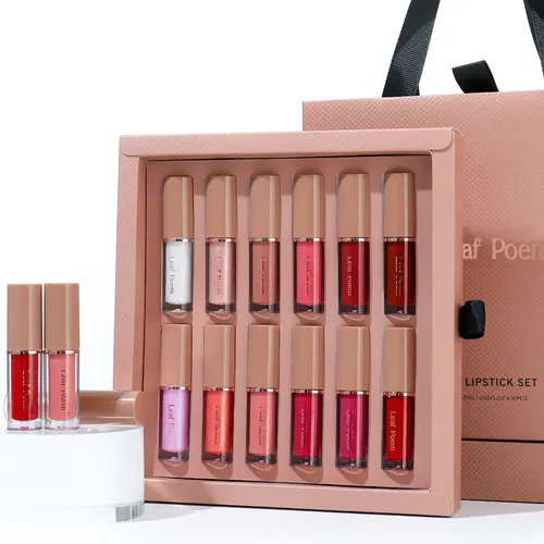D2260630-4-5 Set De 12 Labiales Con Brillo Perlado, A