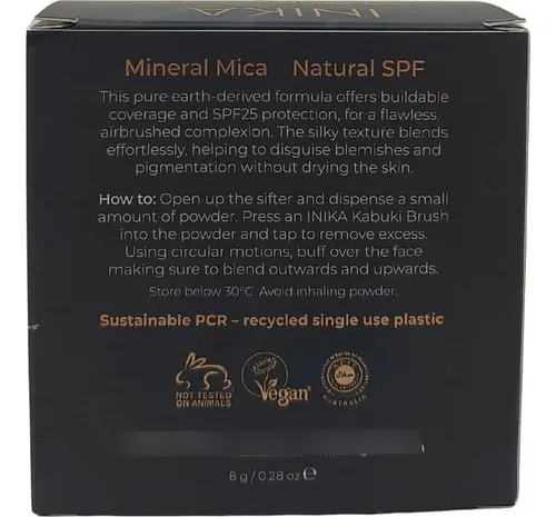 Base Mineral Vegana Con Spf 25 Inika Organic 0.28 Oz Trust