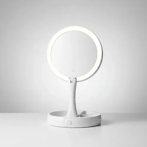 Espejo Portatil Con Luz Led Regulable Altura Y Recargable.