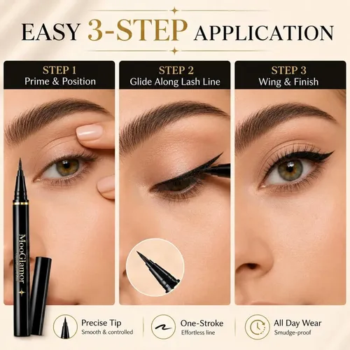 Delineadores Líquidos Mooglamor 12 Pcs Negro/ Marrón