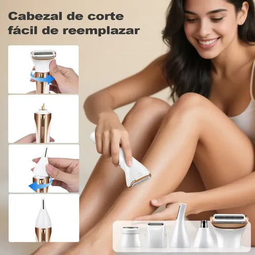 Depiladora Eléctrica Para Mujer 5 En 1 Rasuradora Recargable