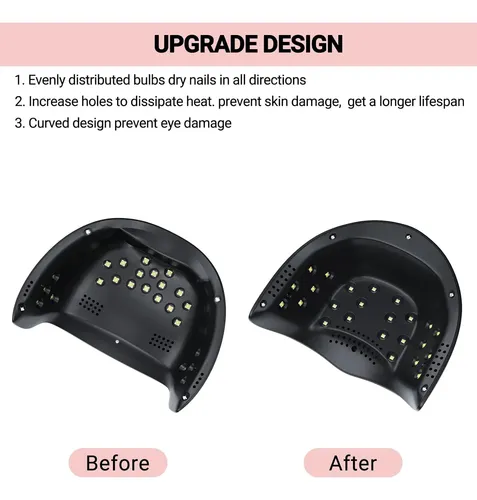Lámpara Uv Led Negra 48w Gel Uñas Timer Sensor