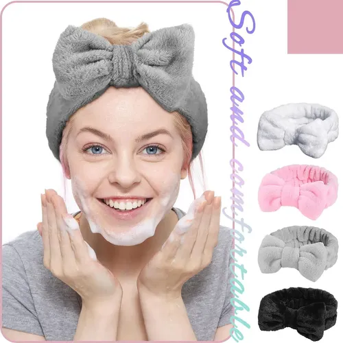 24 Bandas Faciales De Spa Elásticas Microfibra 4 Colores