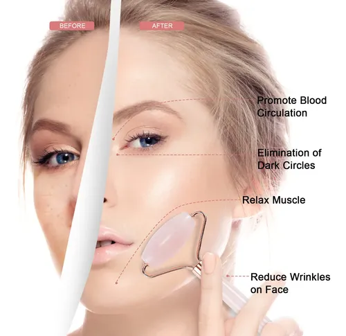 Rodillo Facial Xyzbstar Jade Y Gua Sha Rosa