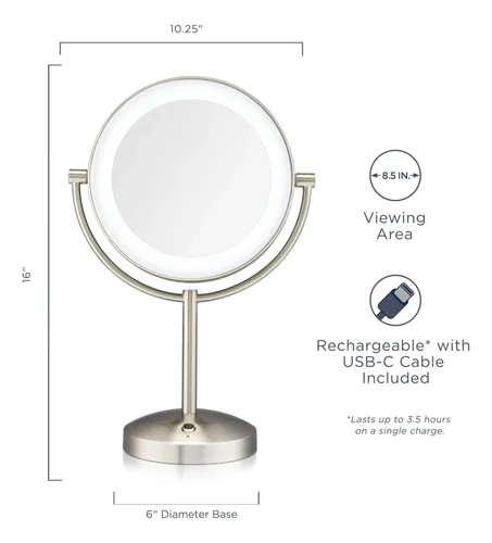 Conair Espejo Maquillaje Led Doble Cara Aumento 1x 10x