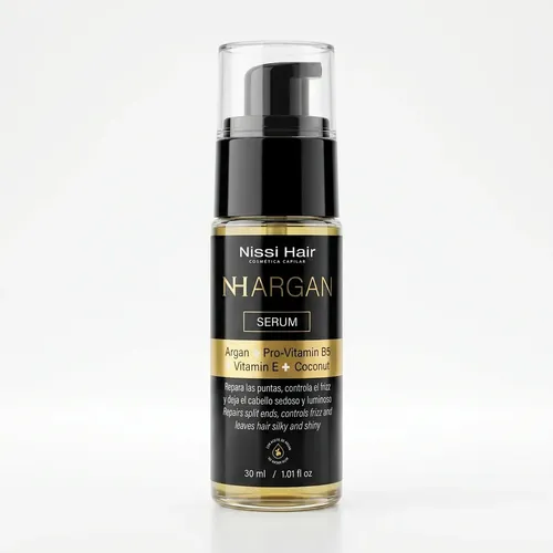 Sérum Capilar NISSI HAIR Argán con Vitamina B5 y E para Control Frizz y Brillo