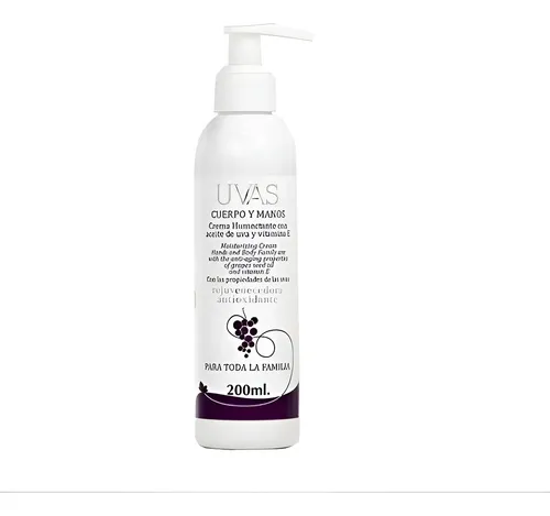 Crema Humectante Cuerpo Y Manos 200ml. Uvas Cosmeticos
