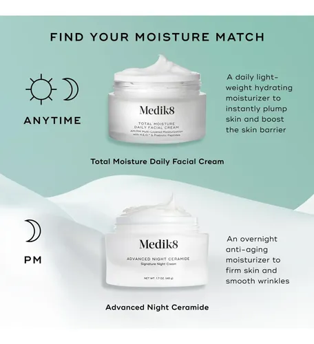 Crema Facial Diaria Medik8 Total Moisture, 1.6 Oz