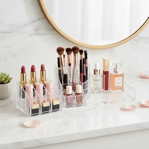 Organizadores Acrílico X2 Maquillaje Cosméticos Transparente