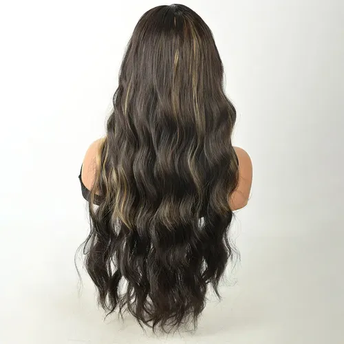 Sintético Para Cabello De Fibra Larga A Con Peluca Engastada