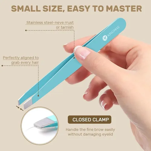 Set De 10 Pinzas De Precisión Kingmas Para Cejas Y Vello
