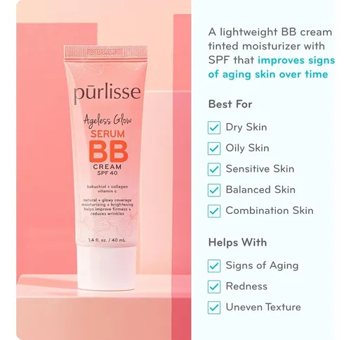 Bb Cream Prlisse Ageless Glow Spf 40 40g Claro Cálido