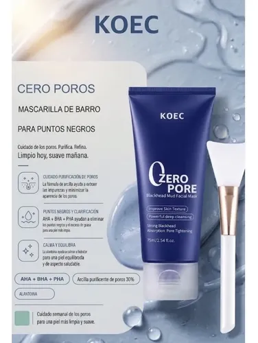 Mascarilla Facial Arcilla Zero Pore Limpiadora Punto Negro