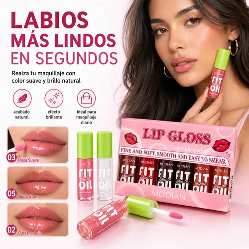 Set De Cuidado Labial Hidratante Glossy Liquid Lip Oil