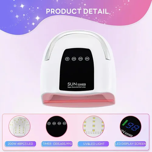 Lámpara Uv/led De Uñas 200w Be Enle S20 Max Inalámbrica