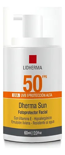Lidherma Protector Solar Facial 50fps Efecto Seco Dherma Sun