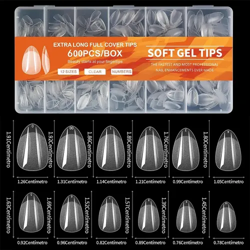 600 Puntas De Uñas Transparentes Para Mujer, Forma De Estile