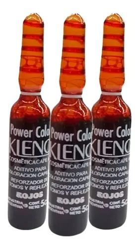 Ampolla Power Color Kleno Potenciador De Tonos Rojos X 3