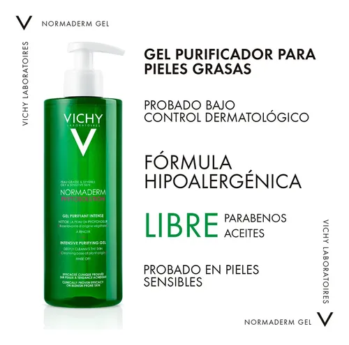 Gel De Limpieza Vichy Normaderm de 400 mL Vichy día/noche para piel grasa de 400g 18+ años