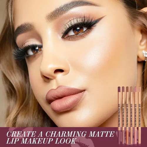 Set De 6 Lápices De Delineado De Labios Nude Brown Teihwal