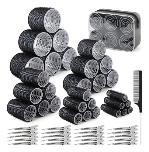 Juego De 60 Rulos Para Cabello Belicoo Con 28 Clips