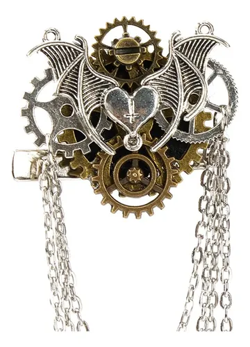 Broche De Pelo Steampunk Gear Wing