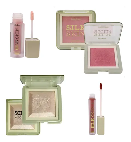 Set Maquillaje/kit-rubor Iluminador Labial-sin Tacc Rubyrose